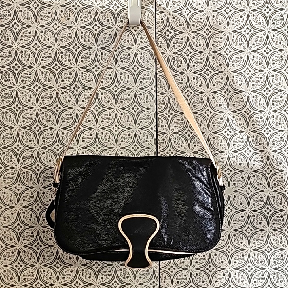 Vintage i Santi genuine leather Made in Italy purse brown with tan accents
